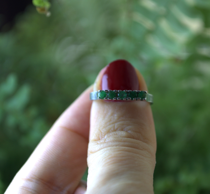 Inel argint vintage Eternity, 5 smaralde naturale [2]