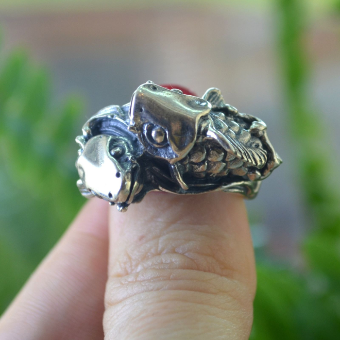 Inel argint vintage, Koi, Yin Yang japonez  A Vintage Collection [3]