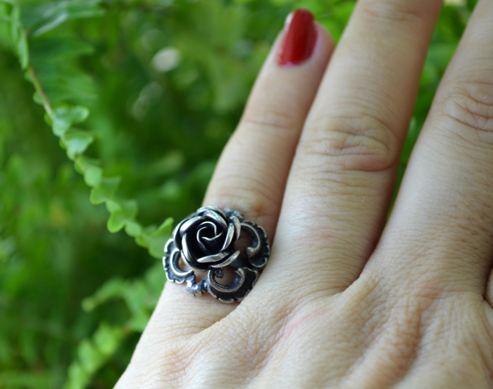 Inel argint vintage, maniera Hildesheimer Rose [2]