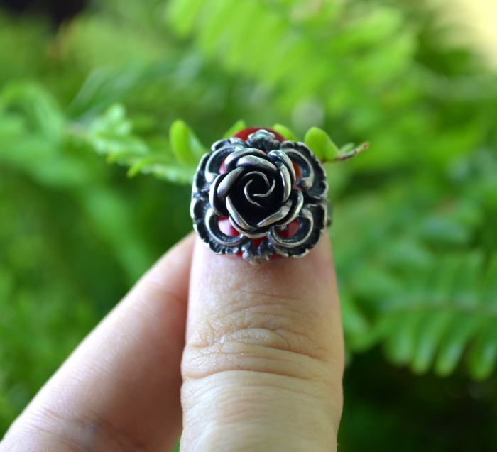 Inel argint vintage, maniera Hildesheimer Rose [4]