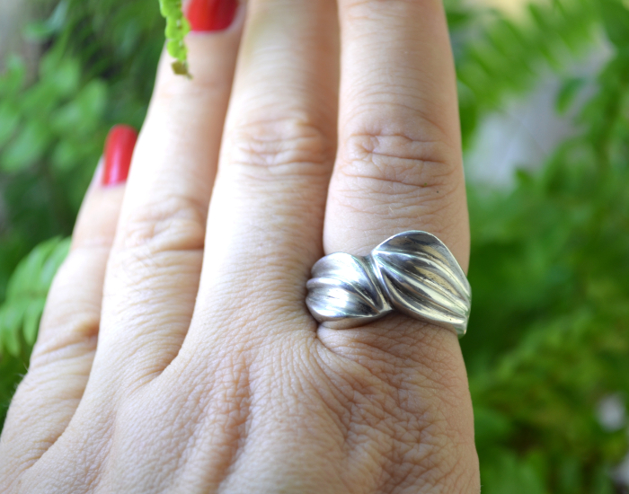 Inel argint vintage, model Waves, atelier mexican [2]