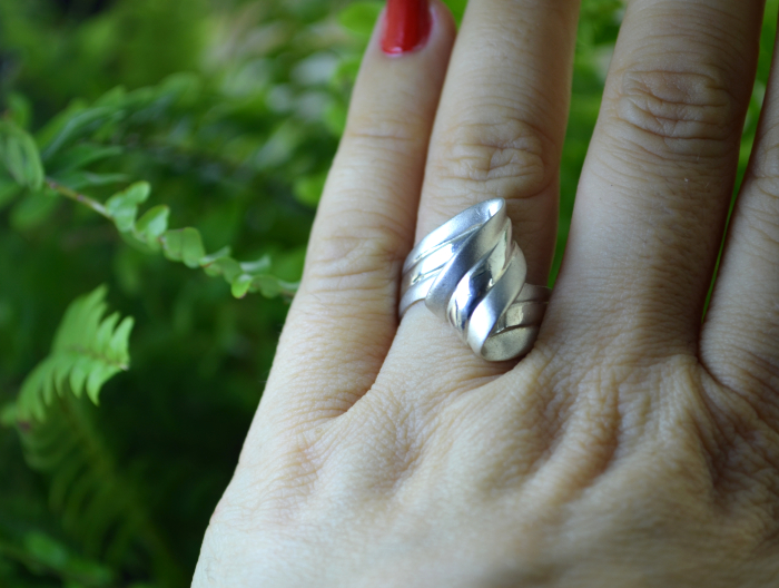 Inel argint vintage modernist, aspect Satin Finish [2]