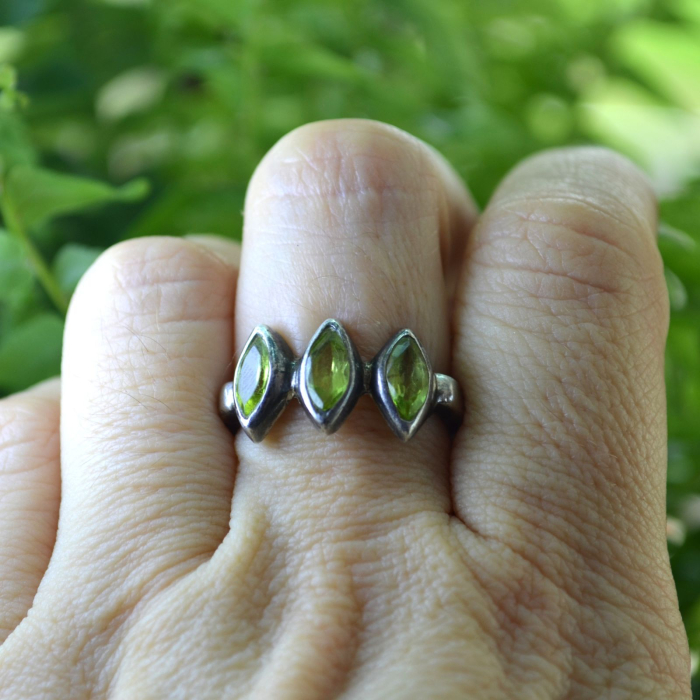 Inel argint vintage, Peridot marquise A Vintage Collection [2]