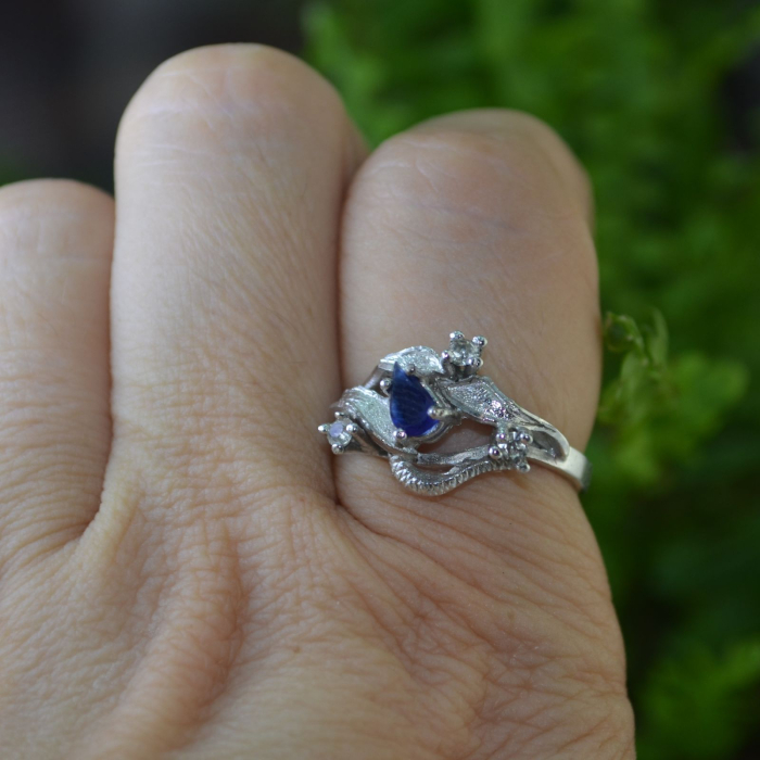 Inel argint vintage rodiat cu Sapphire Crystal CZ A Vintage Collection [3]