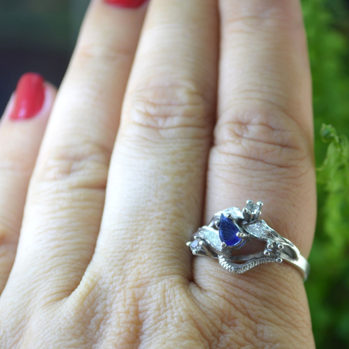 Inel argint vintage rodiat cu Sapphire Crystal CZ A Vintage Collection [2]