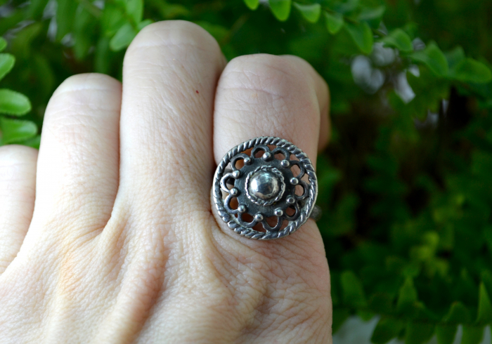 Inel argint vintage design etnic simbolistica solara [3]