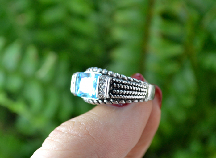 Inel argint vintage, Topaz Crystal Cubic Zirconia [3]