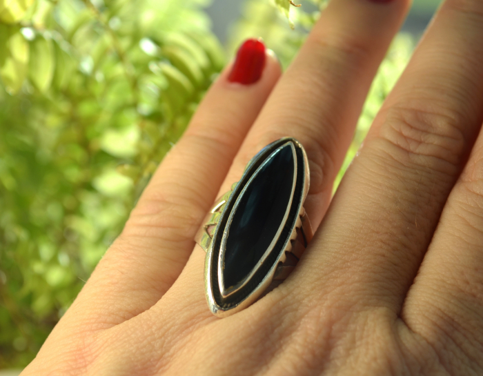 Inel din argint masiv Navajo, onix [2]