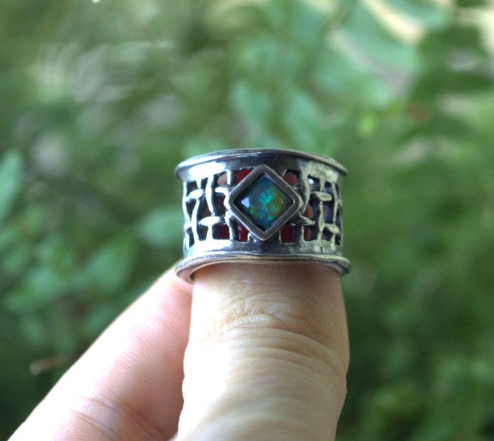 Inel din argint vintage , Opal Gilson [2]