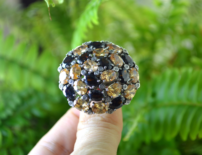 Inel din argint vintage statement, Cristale Cubic Zirconia [2]