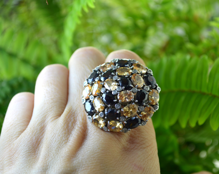 Inel din argint vintage statement, Cristale Cubic Zirconia [4]