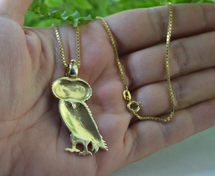 Lant argint aurit cu pandantiv argint vermeil, model Bufnita [3]