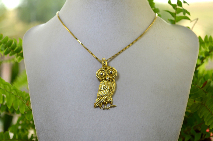 Lant argint aurit cu pandantiv argint vermeil, model Bufnita [4]