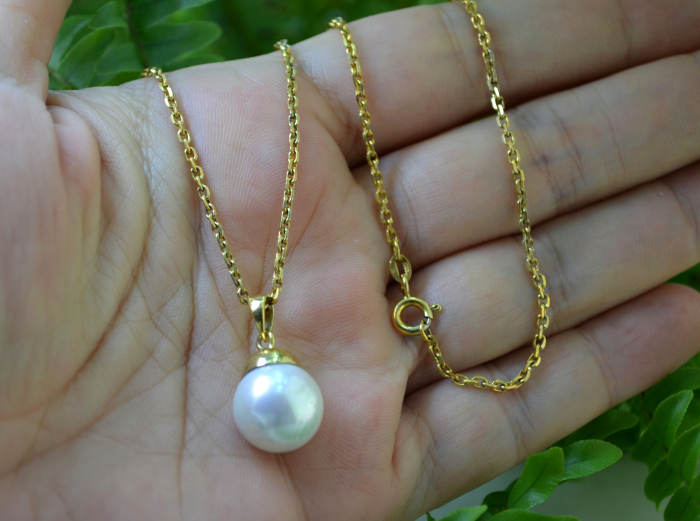 Lant argint aurit fin, pandant perla Mallorca [3]