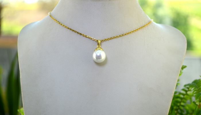 Lant argint aurit fin, pandant perla Mallorca [4]