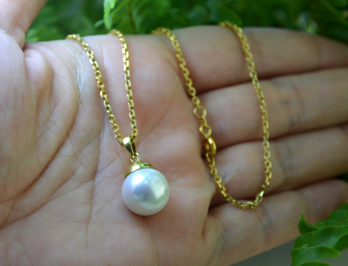 Lant argint aurit fin, pandant perla Mallorca [2]