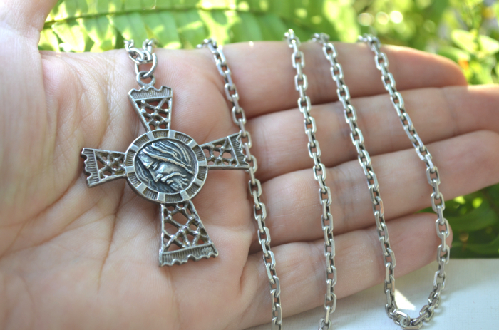 Lant argint cruce argint masiv vintage, semnata Sacchetti [2]