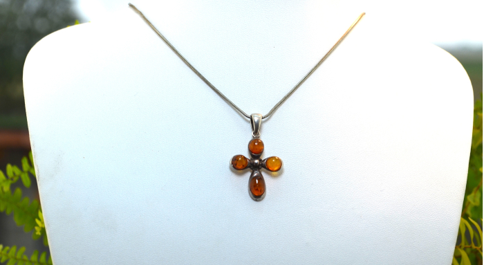 Lant argint cu cruce chihlimbar vintage A Vintage Collection [4]