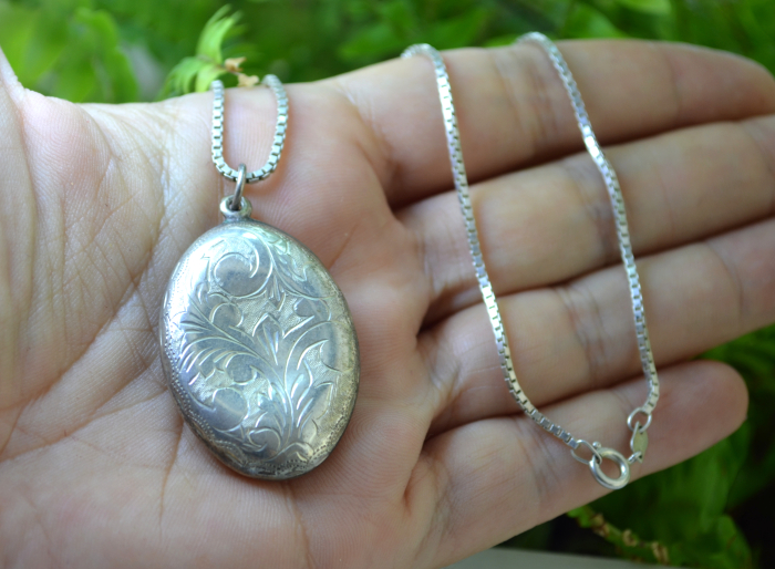 Lant argint cu medalion rusesc vechi, model Zolotniki [3]