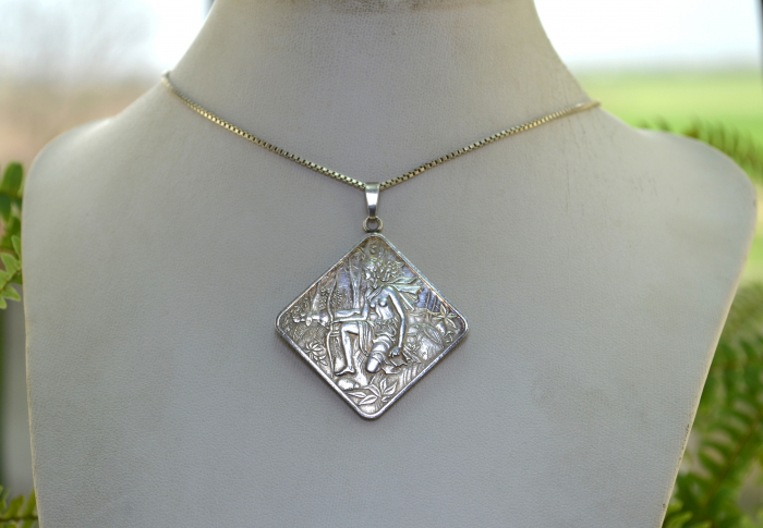 Lant argint cu pandant argint 999, Zeita vanatorii Diana [4]