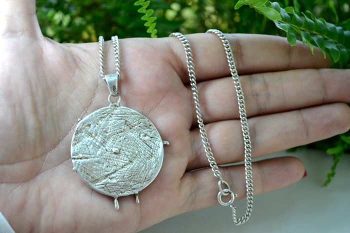 Lant argint vintage pandant argint design modernist brutalist scandinav [3]