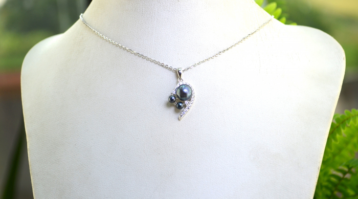 Lant argint cu pandant argint, perle naturale [4]