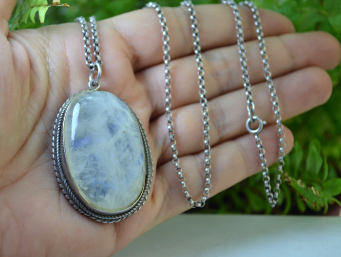 Lant argint cu pandant argint Piatra Lunii [2]