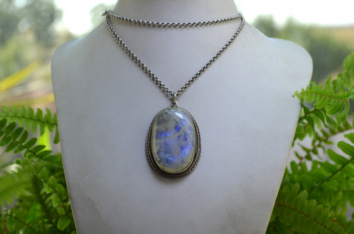 Lant argint cu pandant argint Piatra Lunii [4]