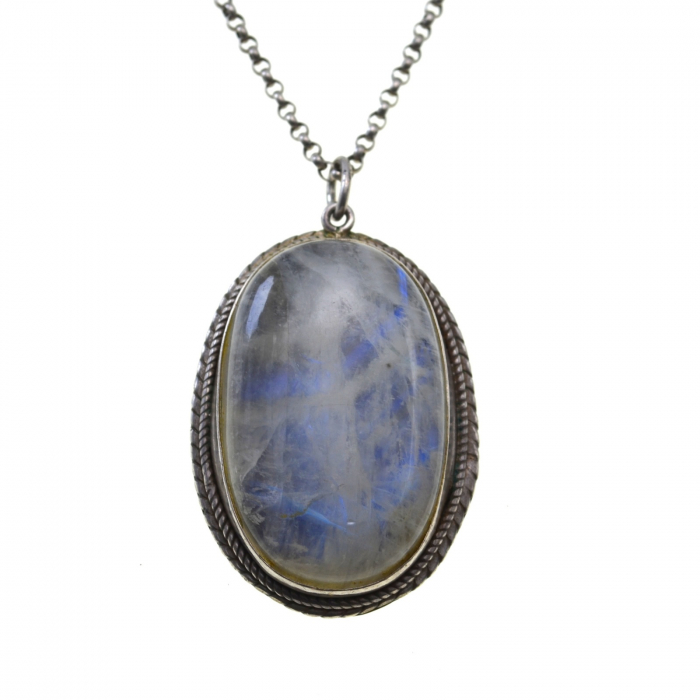 Lant argint cu pandant argint Piatra Lunii [1]