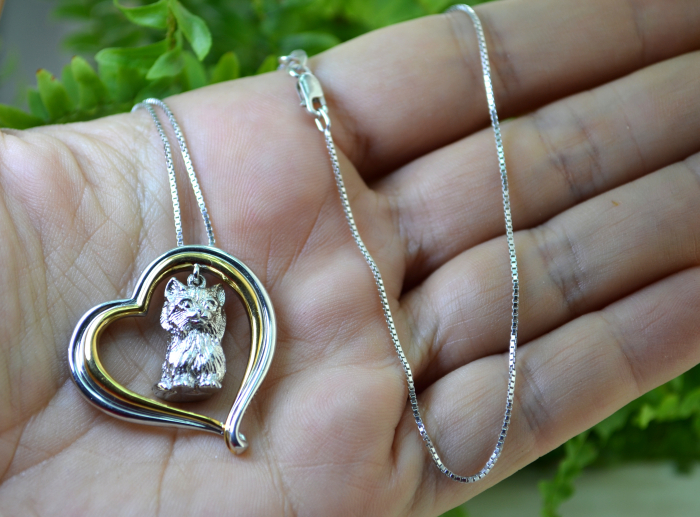 Lant argint cu pandant argint Pisicuta, semnat [2]