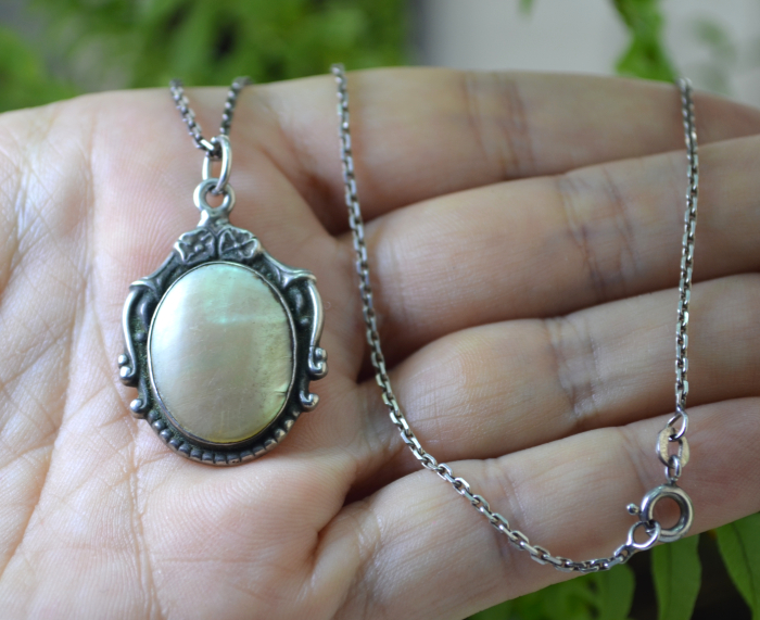 Lant argint cu pandant Art Deco, sidef A Vintage Collection [2]