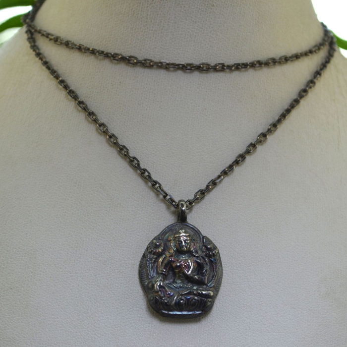Lant argint cu pandant budist vintage, amuleta tibetana A Vintage Collection [4]