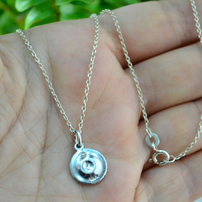 Lant argint cu pandant Georg Jensen email negru model Daisy [3]