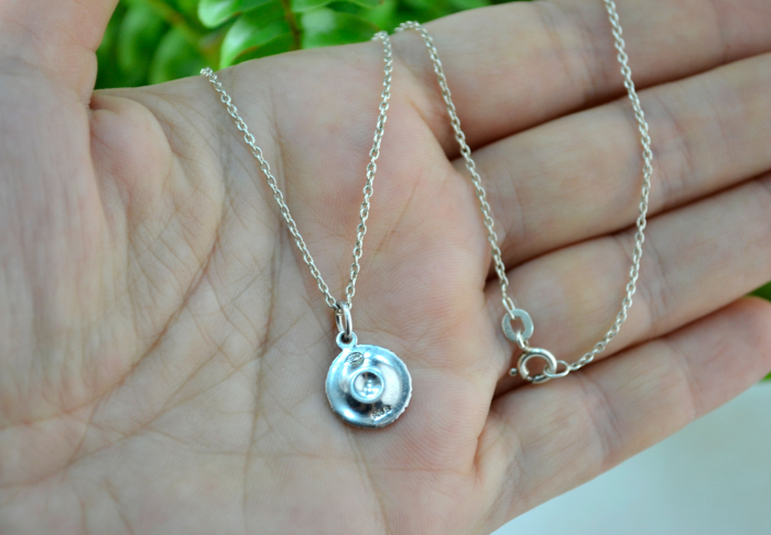 Lant argint cu pandant Georg Jensen email negru model Daisy [2]