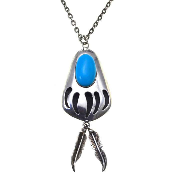 Lant argint cu pandant Navajo Bear Claw [1]