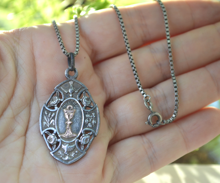 Lant argint cu pandant Potir Art Nouveau A Vintage Collection [2]