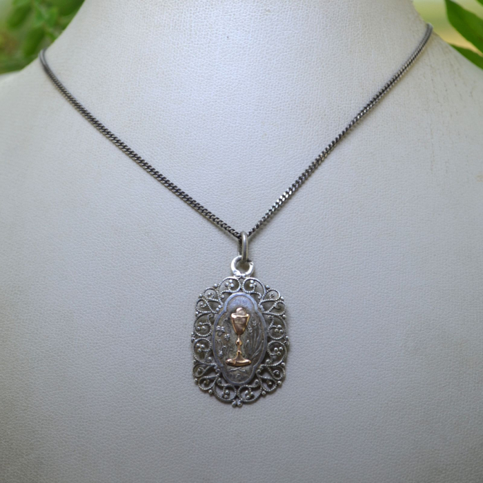 Lant argint cu pandant Potir Art Nouveau A Vintage Collection [4]