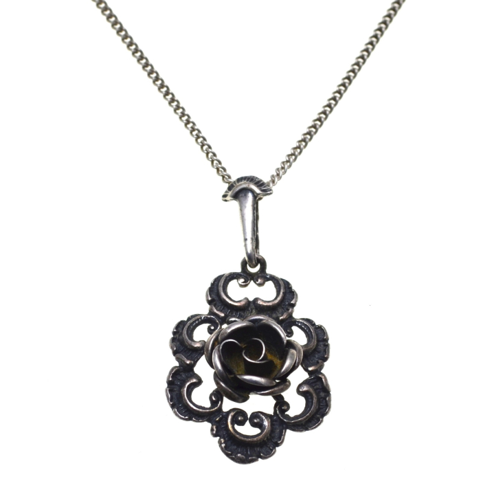 Lant argint cu pandant vintage, Hildesheimer Rose [1]
