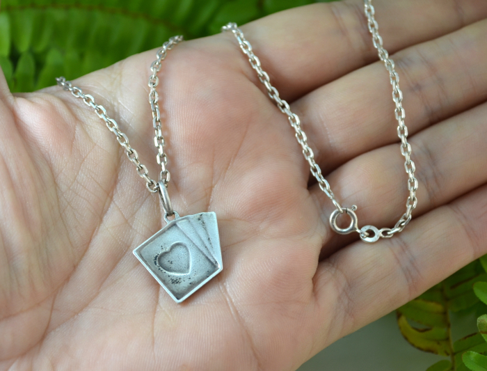 Lant argint cu pandant vintage, model careu de Asi [3]