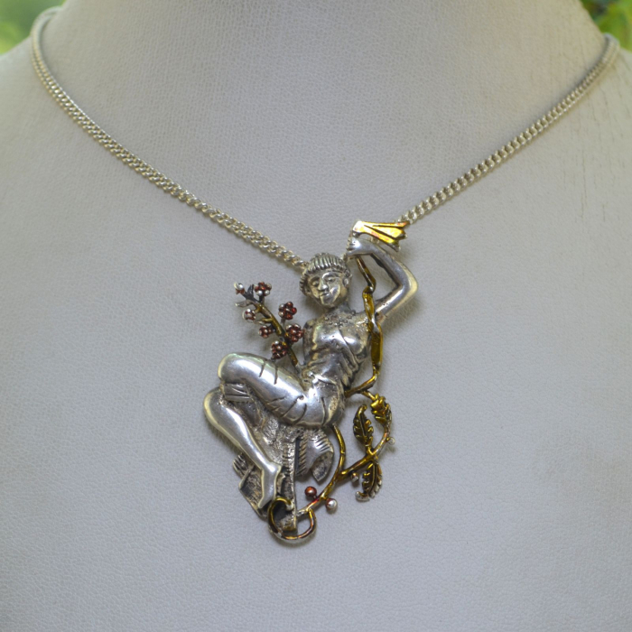 Lant argint cu pandantiv vintage, Dryada mitologica A Vintage Collection [4]