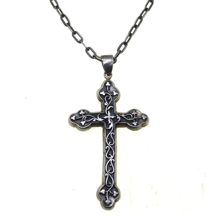 Lant argint lung cruce argint, estetica Art Nouveau [1]