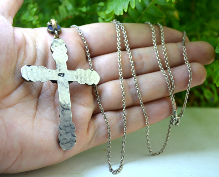 Lant argint lung, cruce argint "Ingeras care se roaga" [3]