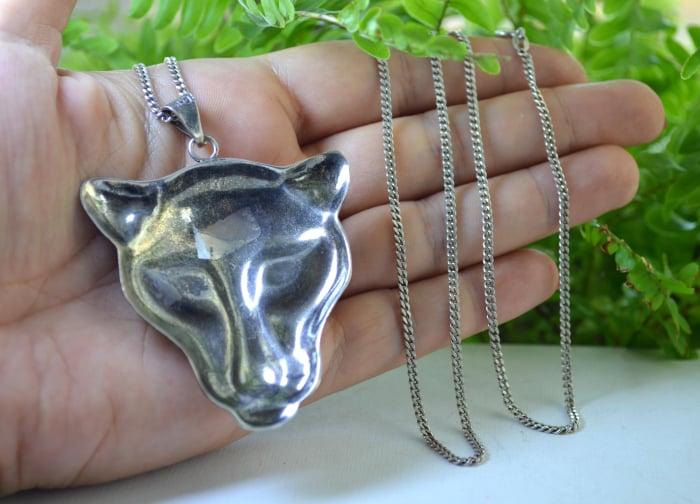 Lant argint lung pandant vintage Panthere [3]