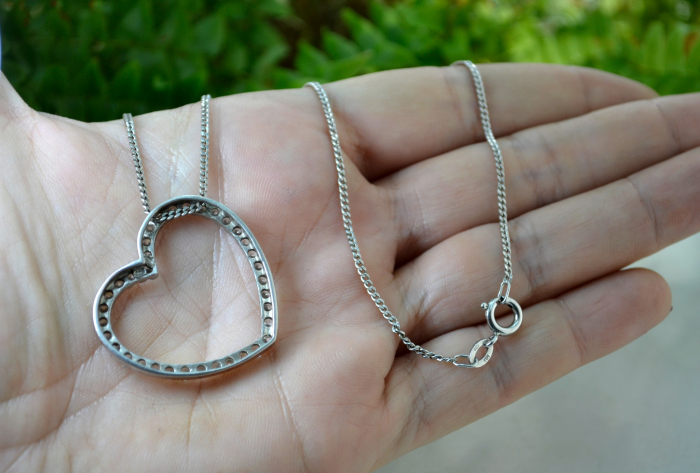 Lant argint pandant argint model Inima cristale CZ [3]