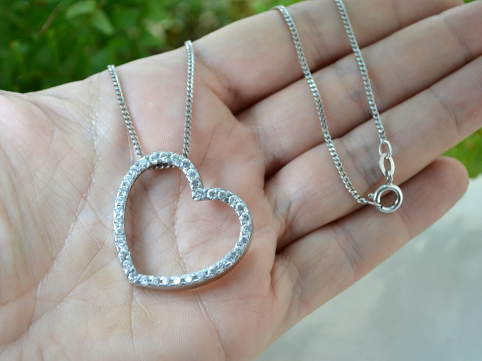 Lant argint pandant argint model Inima cristale CZ [2]