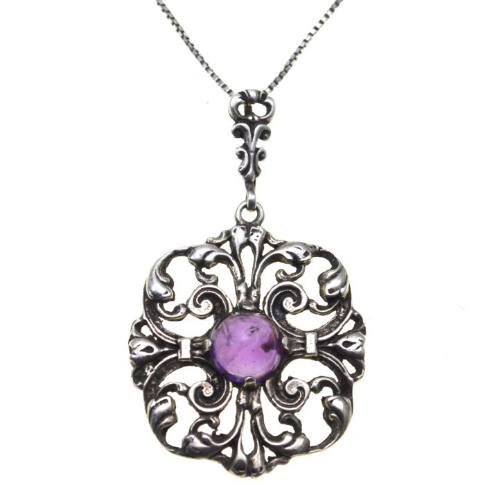 Lant argint pandant vechi scandinav, ametist [1]