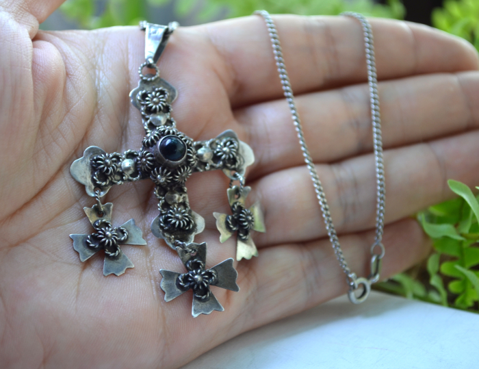 Lant argint vintage cruce Yalalag onix Oaxaca A Vintage Collection [3]