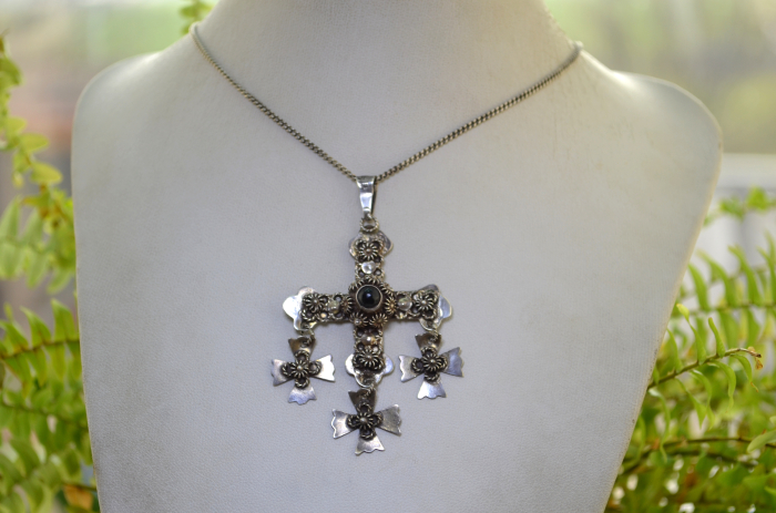 Lant argint vintage cruce Yalalag onix Oaxaca A Vintage Collection [2]