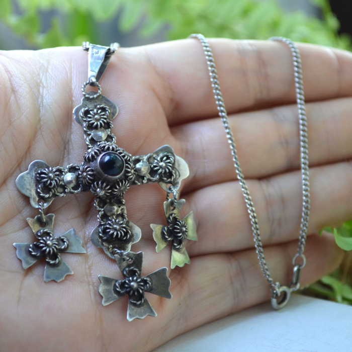 Lant argint vintage cruce Yalalag onix Oaxaca A Vintage Collection [2]