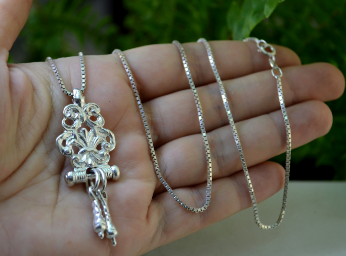 Lant lung argint cu fob antic [2]